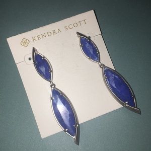 Kendra Scott Crackle Blue Earrings/Rhodium